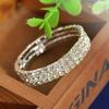 Collar, pendientes, pulsera, anillo, traje de novia para mujer, N4674, de lujo, estilo europeo y americano, con tres filas de diamantes.