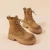Botas Martin Estilo Británico Piel Suave Marca Mujer Temporada Otoño/Invierno 2025 Nuevas Botas Cortas Retro Suela Gruesa Combinan Bien con Faldas Botas Amarillas Grandes