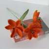 Producto de Flor de Hilo Terminada, Ramo Individual de Lirio Tejido a Crochet Puramente Hecho a Mano, Flor Artificial, Regalo de San Valentín, Flor Tejida a Mano
