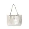 Bolso retro de gran capacidad con lazo para mujer, nuevo estilo 2026, piel suave con acabado brillante, bolso tote versátil para ir al trabajo