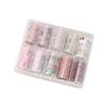 Papel de transferência para arte em unhas, joias, coração de menina rosa, estrela rosa, papel de transferência, armadura, caixa de joias