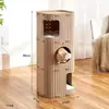 Casa de fieltro de varias capas engrosada para gatos, adecuada para todas las estaciones, uso en el hogar, casa de fieltro cálida para gatos, rascador para gatos, villa para gatos