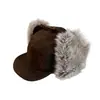 Sombrero Lei Feng Retro de Gamuza Estilo Japonés Otoño e Invierno Unisex de Felpa Cortavientos Cálido con Orejeras de Aviador