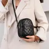 Bolso Pequeño de Piel Genuina para Mujer con Diseño Rombo para Teléfono Móvil 2020 Nuevo Famoso en Internet Todo-partido Bolso Cruzado para Teléfono Móvil Bolso Vertical de Hombro