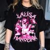 Camiseta de mujer con estampado de algodón puro de serie de personajes famosos, tops casuales de verano para mujer, inyección directa digital de gran tamaño