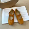 Zapatos planos sin cordones Mary Jane de punta redonda, corte bajo, piel de cordero, suela plana, suela blanda, nuevos de moda verano 2026, no cansan los pies, zapatos absolutamente hermosos
