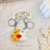 Llavero Magnético Creativo Lindo Dibujo Animado Resina Línea Cachorro Colgante de Pareja Colgante para Mochila Escolar de Estudiante