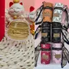 Té de leche de oro puro 999, hamburguesa, papas fritas, colgante de oro, serie de bolsos tipo cubo vintage, promociones de tienda de hamburguesas y pollo frito para atraer clientes