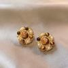 Pendientes de Trébol de Cuatro Hojas Maillard de Aguja de Plata Estilo Hong Kong Retro Elegantes Pendientes para el Trabajo Moda Femenina Lujo Ligero Pendientes de Gama Alta