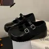 Sapatos Mary Jane de Moda Retro com Salto Escondido de Abotoamento Duplo para Mulheres 2026 Primavera Novo Doce Cool Versátil Casual Sapatos Estilo Birkenstock