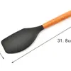 Conjunto de utensílios de cozinha de silicone com cabo de madeira, pá de silicone com cabo de faia, colher de sopa, mais pincel de óleo, pó, conjunto de utensílios de cozinha