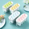 Caja para paletas de hielo, molde para helado de grado alimenticio con tapa, herramienta de molde para helado casero, máquina para hacer paletas de uso doméstico, caja para cubitos de hielo