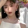 Hermosos Aretes de Algodón Perlado Grandes Estilo Mona, Aretes de Plata de Ley S925, Accesorios para Orejas Retro Franceses de Alta Gama Otoño e Invierno