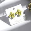 Pendientes de Plata S925 con Aguja Fresca, Pintura de Horneado Simple, Flor, Moda Distintiva, Combinan con Todo, Pétalo Irregular, Pendientes para Mujer