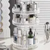Estante Rotatorio Transfronterizo para Cosméticos, Tocador de Acrílico de Alta Gama, Estante en Capas para Almacenamiento de Productos de Cuidado de la Piel y Perfumes