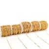 Acero inoxidable 304 chapado en oro real retenedor de color cadena cruzada larga línea redonda línea plana cadena ovalada cadena para joyería diy