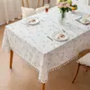 Pequena Toalha de Mesa de Tecido Floral Pastoral Estilo Ins Pano de Mesa de Café Estilo Japonês Tapete de Mesa Toalha de Mesa de Quarto Pano de Cobertura Retangular E18