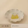 Caneca de café alta de cerâmica com alça de fruta 3D, caneca artesanal vintage em relevo, caneca fofa para café da manhã, presente