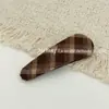 Pinza para el Cabello de Tela a Cuadros Simple Estilo Coreano Geométrico Pinza para Flequillo a Cuadros Retro Pinza BB Lateral Tarjeta de Moda para Cabello Rebelde