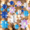 Adornos Colgantes de Copo de Nieve Tridimensionales de Cartón 6 Piezas Set Atmósfera de Año Nuevo Decoraciones para Árbol de Navidad Suministros de Decoración de Fondo