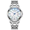 Zz Nuevo Reloj de Punto al por Mayor Impermeable Luz Azul Correa de Acero Inoxidable Calendario para Hombre Sentido de Alta Gama para Hombre