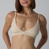 Bralette Triangular de Algodón Sexy con Escote en V Profundo de Algodón Puro Sin Varillas a Cuadros Ropa Interior para el Hogar