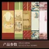 Rollo de Papel de Trabajo para Caligrafía con Pluma Dura, Rollo Colgante para Pluma Dura, Papel de Brocado, Papel Cuadriculado, Papel de Trabajo con Patrón de Cuadrícula Cuadrada, Rollo Colgante de Madera Maciza