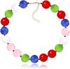 Collar de pareja simple con cuentas de color transfronterizo Joker collar cadena clavícula collar de cuentas acrílicas al por mayor