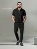 2026 Nuevo Traje Casual de Verano para Hombre de Manga Corta y Pantalón Largo para Exteriores, Deportes, Viajes al Trabajo y Oficina, Venta Transfronteriza de Amazon
