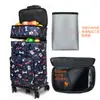 Bolsa de carrito retráctil bolsa de compras de supermercado plegable portátil Carrito de compras de rueda universal compras de comestibles carrito de arrastre para el hogar camping