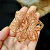 Base de leque redonda peças de flor DIY estilo antigo superfície de leque de seda decoração grampos de cabelo borboletas de metal materiais artesanais acessórios