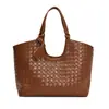 Bolsa Retro Transfronteriza Bolsa Dentro de Bolsa para Mujer Nueva Bolsa Tote de Gran Capacidad Bolso de Hombro Tejido de Alta Gama para Mujer Bolsa Sub-Madre