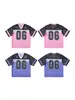 Roupa Masculina Jie Zhan Camiseta Top com Estampa Digital em Malha Uniforme de Rugby 2026 Estilo Americano Transfronteiriço Gola V Manga Curta