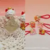 Colgante cuadrado de oro puro 999 para la paz y la alegría, serie "Hazte Rico Pronto" con cordón, un artículo popular en las transmisiones en vivo de Douyin para atraer clientes