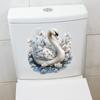Comércio exterior pintado cisne nobre banheiro vaso sanitário adesivos de vaso sanitário embelezar adesivos decorativos atacado autoadesivo