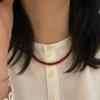 Collar de Bolas de Ónice con Cuentas de Estilo Japonés y Coreano, Moda de Nicho, Clásico, Combinable, Lujo Ligero, Retro, Cadena de Clavícula de Alta Calidad para Mujeres