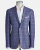 Blazer de comercio exterior a medida de un solo botón con dos botones y bolsillo grande para hombre, chaqueta de traje casual a cuadros de corte ajustado