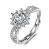Anillo de Zirconia Imitación Moissanita Ocho Corazones y Ocho Flechas para Mujeres y Hombres Anillo de Boda de Seis Garras Transfronterizo Douyin Kuaishou Celebridad de Internet Transmisión en Vivo Venta al por Mayor