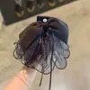 Pinza para el Cabello con Cinta de Lazo de Lujo Ligero Estilo Francés para Sujetar Coletas Altas, Pinza Exquisita y Hermosa para Mujeres