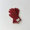 Guantes de Invierno Yipan para Niños Color Caramelo Lazo Guantes sin Dedos Calientes Antifrío para Niñas Guantes de Cinco Dedos