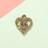 Accesorios de Colgante en Forma de Corazón, Colgantes Pequeños en Forma de Corazón, Accesorios de Joyería con Incrustaciones de Diamantes de Aleación, Pulseras de Bricolaje, Ropa, Bolsos, Llaveros