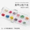 Arte de Uñas Japonés 12 Colores Flor Seca Joyería Flor Seca Grande Pegatina Hanga Flor de Perla de Nieve Decoración de Uñas Encaje de Revista Flor