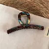 Pinza para el pelo de pintura al óleo retro estilo coreano pintada a mano, una pinza de tiburón sofisticada y elegante para la parte trasera de la cabeza, accesorio para el cabello