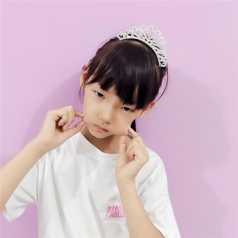 韩版儿童皇冠饰品影楼婚庆头饰水钻发梳发饰表演珍