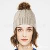 Fábrica comércio exterior chapéu de malha jacquard de desenho animado torcido fofo para mulheres chapéu com pompom de pele