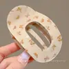 Pinza de garra plana estilo coreano para mujer, elegante y delicado pasador de pelo de lunares florales, pinza de tiburón grande para peinado recogido a medias en la parte posterior de la cabeza