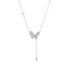 Collar de Mariposa con Borla de Pedrería Estilo Coreano, Nuevo Gargantilla de Lujo Otoño e Invierno, Cadena para Clavícula Versátil de Gama Alta de Nicho