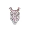 Traje de baño de una pieza para niña Amazon transfronterizo, Bañador, Chaleco floral, Traje de baño con protección solar UPF50, Personalizado