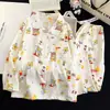 Conjunto de ropa de casa para niños, pijamas para niños y niñas, ropa de algodón con patrón de nubes para bebé con aire acondicionado, pijamas finos de verano