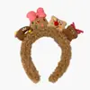 Diadema de Cabeza de Galleta Súper Linda y Divertida para Mujer Dibujos Animados Felpa Otoño e Invierno Nueva Máscara Lavado de Cara Maquillaje Presión del Cabello Diadema